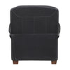 Ronny Push-Back Reclining Chair with Nailhead Trim | Black Genuine Leather