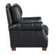 Ronny Push-Back Reclining Chair with Nailhead Trim | Black Genuine Leather