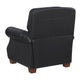 Ronny Push-Back Reclining Chair with Nailhead Trim | Black Genuine Leather