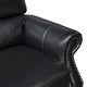Ronny Push-Back Reclining Chair with Nailhead Trim | Black Genuine Leather