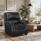 Ronny Push-Back Reclining Chair with Nailhead Trim | Black Genuine Leather
