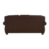 Ronny Sofa | Nailhead Trim | Rolled Arms | Brown Wood Feet | Brown Leather