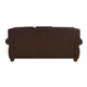 Ronny Sofa | Nailhead Trim | Rolled Arms | Brown Wood Feet | Brown Leather