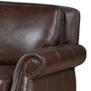 Ronny Sofa | Nailhead Trim | Rolled Arms | Brown Wood Feet | Brown Leather