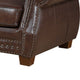 Ronny Sofa | Nailhead Trim | Rolled Arms | Brown Wood Feet | Brown Leather