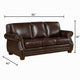Ronny Sofa | Nailhead Trim | Rolled Arms | Brown Wood Feet | Brown Leather