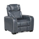 Akon Power Recliner | Heat Massage | USB | LED Light | Blue Genuine Leather