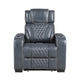 Akon Power Recliner | Heat Massage | USB | LED Light | Blue Genuine Leather