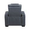 Akon Power Recliner | Heat Massage | USB | LED Light | Blue Genuine Leather