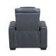 Akon Power Recliner | Heat Massage | USB | LED Light | Blue Genuine Leather