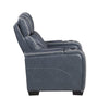 Akon Power Recliner | Heat Massage | USB | LED Light | Blue Genuine Leather