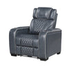 Akon Power Recliner | Heat Massage | USB | LED Light | Blue Genuine Leather
