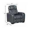 Akon Power Recliner | Heat Massage | USB | LED Light | Blue Genuine Leather