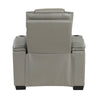Akon Power Recliner | Heat Massage | USB | LED Light | Gray Genuine Leather