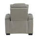 Akon Power Recliner | Heat Massage | USB | LED Light | Gray Genuine Leather