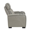 Akon Power Recliner | Heat Massage | USB | LED Light | Gray Genuine Leather