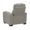 Akon Power Recliner | Heat Massage | USB | LED Light | Gray Genuine Leather