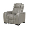 Akon Power Recliner | Heat Massage | USB | LED Light | Gray Genuine Leather