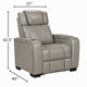 Akon Power Recliner | Heat Massage | USB | LED Light | Gray Genuine Leather