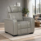 Akon Power Recliner | Heat Massage | USB | LED Light | Gray Genuine Leather