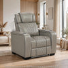 Akon Power Recliner | Heat Massage | USB | LED Light | Gray Genuine Leather