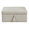 Inaya Storage Ottoman with Casters | Brown Wood | Sage Sand Microfiber | 41"