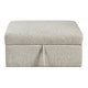 Inaya Storage Ottoman with Casters | Brown Wood | Sage Sand Microfiber | 41"
