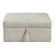 Inaya Storage Ottoman with Casters | Brown Wood | Sage Sand Microfiber | 41"