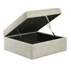 Inaya Storage Ottoman with Casters | Brown Wood | Sage Sand Microfiber | 41"