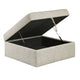 Inaya Storage Ottoman with Casters | Brown Wood | Sage Sand Microfiber | 41"