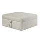 Inaya Storage Ottoman with Casters | Brown Wood | Sage Sand Microfiber | 41"