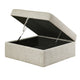 Inaya Storage Ottoman with Casters | Brown Wood | Sage Sand Microfiber | 41"