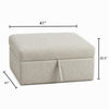 Inaya Storage Ottoman with Casters | Brown Wood | Sage Sand Microfiber | 41"