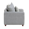 Gini Accent Chair with 3 Accent Pillows | Nailhead Trim | Gray Chenille