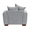 Gini Accent Chair with 3 Accent Pillows | Nailhead Trim | Gray Chenille