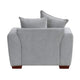 Gini Accent Chair with 3 Accent Pillows | Nailhead Trim | Gray Chenille