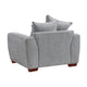 Gini Accent Chair with 3 Accent Pillows | Nailhead Trim | Gray Chenille