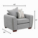 Gini Accent Chair with 3 Accent Pillows | Nailhead Trim | Gray Chenille