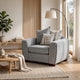 Gini Accent Chair with 3 Accent Pillows | Nailhead Trim | Gray Chenille