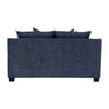 Marie Loveseat | Reversible Cushions | 4 Accent Pillows | Blue Chenille