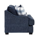 Marie Loveseat | Reversible Cushions | 4 Accent Pillows | Blue Chenille