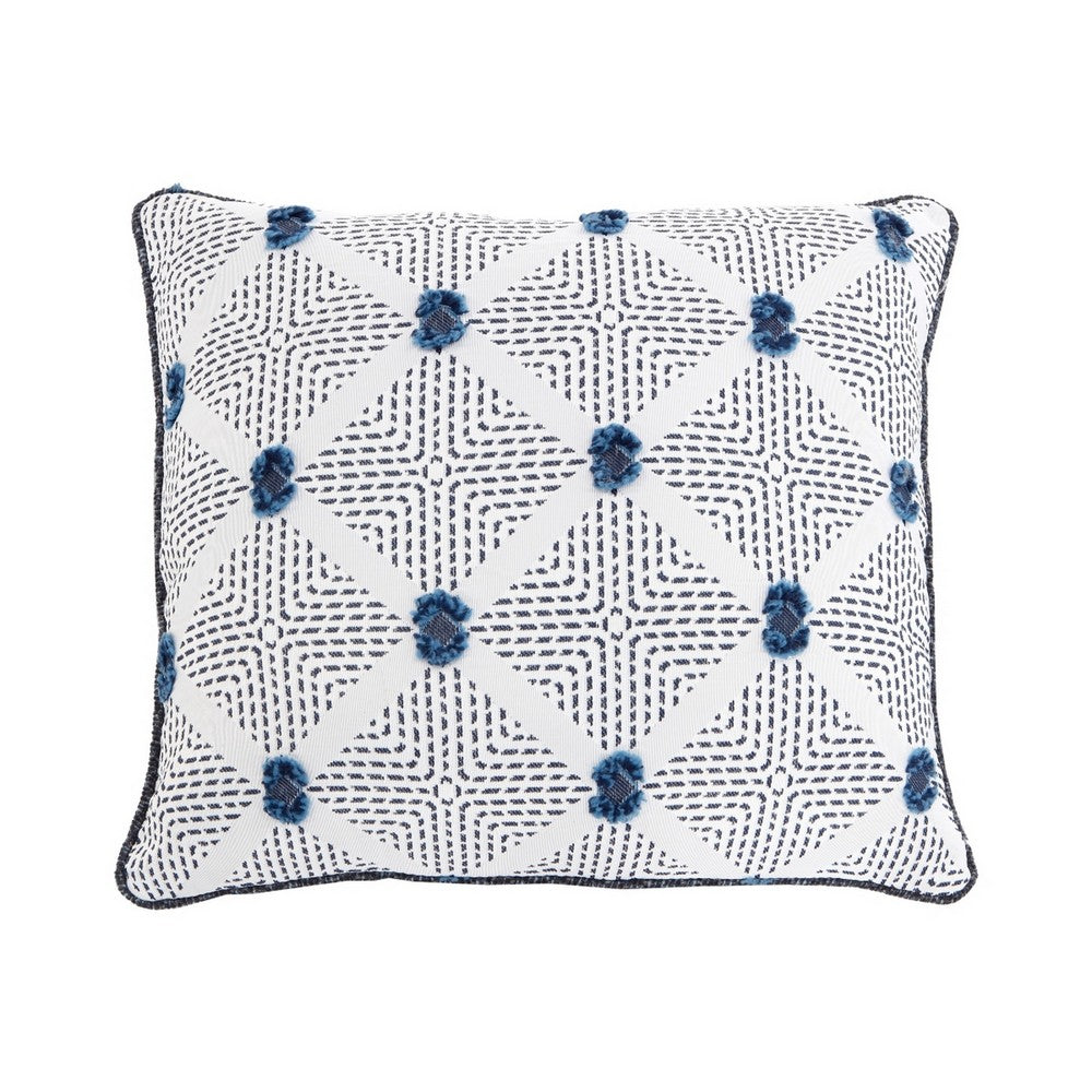 Marie Loveseat | Reversible Cushions | 4 Accent Pillows | Blue Chenille