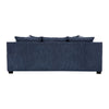 Marie Sofa with Reversible Cushions | Plaid Pillows | Blue Chenille