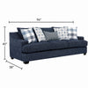 Marie Sofa with Reversible Cushions | Plaid Pillows | Blue Chenille