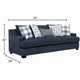 Marie Sofa with Reversible Cushions | Plaid Pillows | Blue Chenille