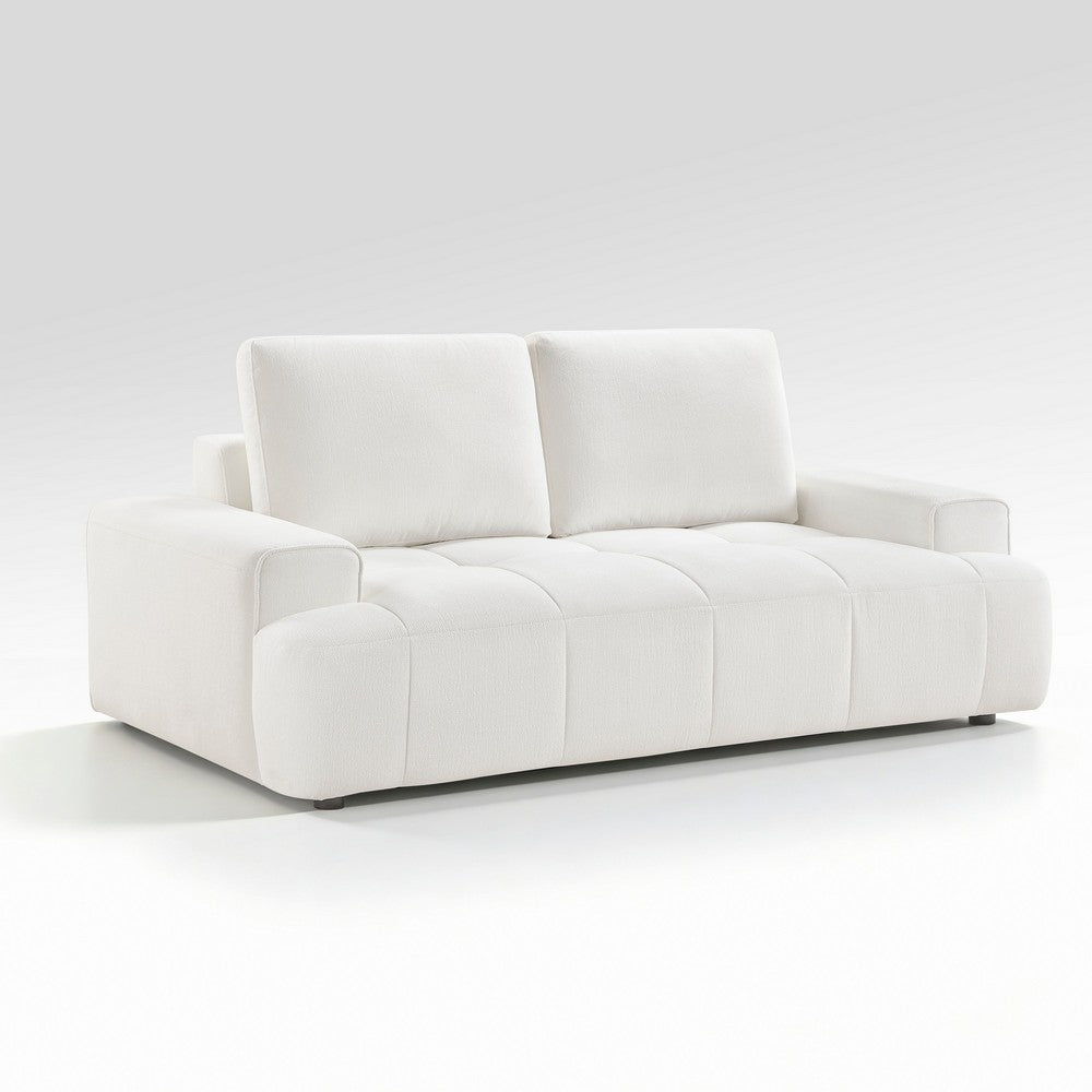 Brenda Loveseat | Reversible Cushions | Faux Wood Feet | Beige Chenille