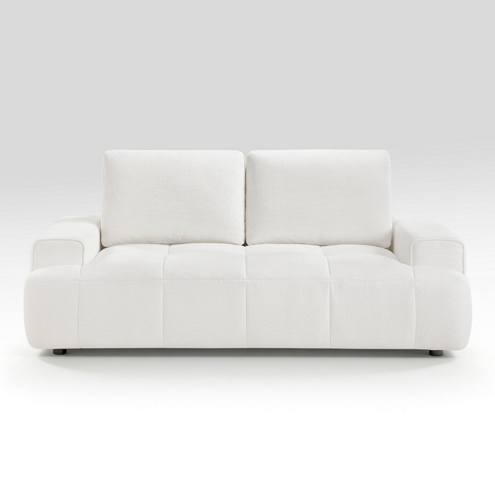Brenda Loveseat | Reversible Cushions | Faux Wood Feet | Beige Chenille
