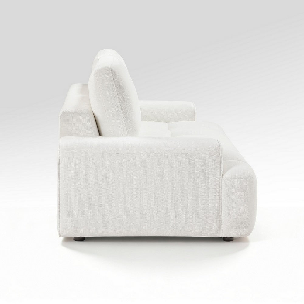 Brenda Loveseat | Reversible Cushions | Faux Wood Feet | Beige Chenille