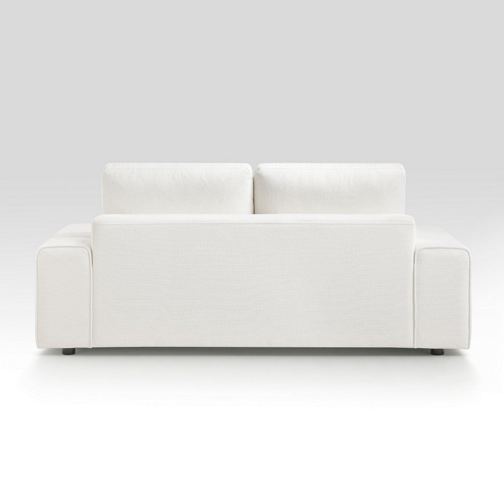 Brenda Loveseat | Reversible Cushions | Faux Wood Feet | Beige Chenille