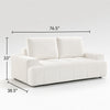 Brenda Loveseat | Reversible Cushions | Faux Wood Feet | Beige Chenille